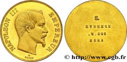 Essai de frappe d’avers de 100 francs or Napoléon III tête nue 1855 Paris VG.3406  SPL64 