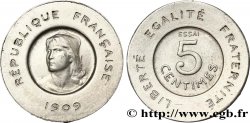 Essai de 5 centimes Rude en aluminium 1909 Paris GEM.15 8 SUP62 