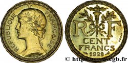 Concours de 100 francs or, essai de Guilbert en bronze-aluminium 1929 Paris VG.5219 var.