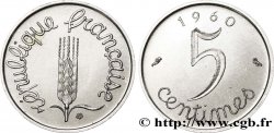 Pré-série sans le mot ESSAI de 5 centimes Épi, petit module 1960 Paris F.124/1 var. SPL64 