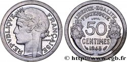 Essai léger et étroit de 50 centimes Morlon en cupro-nickel (?) 1948 Paris Maz.2751 (1946)