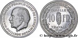 Essai de 10 francs Pétain en aluminium par Simon, poids lourd (3 g) 1941 Paris GEM.177 3