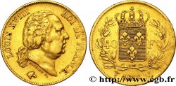 40 francs or Louis XVIII 1818 Lille F.542/8 XF45 