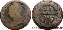 Cinq centimes Dupré, grand module 1801 Strasbourg F.115/154