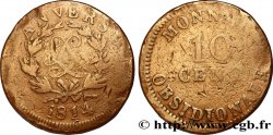 10 cent. Anvers au double L, frappe de l’atelier de Wolschot 1814  Anvers F.130C/1 B10 