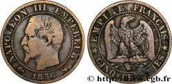 Cinq centimes Napoléon III, tête nue 1856 Lille F.116/36