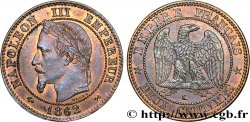 Deux centimes Napoléon III, tête laurée 1862 Bordeaux F.108A/7