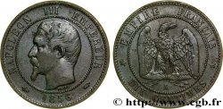 Dix centimes Napoléon III, tête nue 1856 Paris F.133/34 TB35 