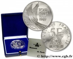 Belle Épreuve 5 francs Tour Eiffel 1989 Paris F.342/2 var. MS70 