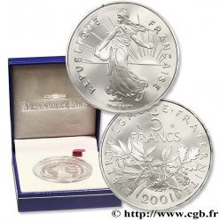 Belle Épreuve argent 5 francs Semeuse 2001 Paris F5.1206 2 FDC68 