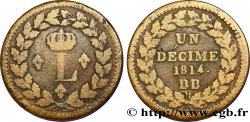 Un décime à l’L couronnée 1814 Strasbourg F.132/1 TB20 