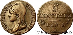 5 centimes Dupré, petit module 1796 Paris F.113/1