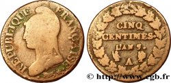 Cinq centimes Dupré, grand module 1799 Paris F.115/51 B12 