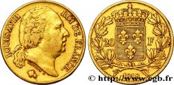 20 francs or Louis XVIII, tête nue 1818 Lille F.519/14