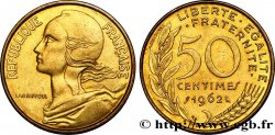50 centimes Marianne, col à trois plis 1962 Paris F.197/2 SUP55 
