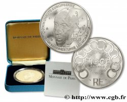 Belle Épreuve 15 écus / 100 francs Jean Monnet 1992 Paris F.460/2 var. FDC70 