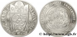 Belle Épreuve 15 écus / 100 francs Charlemagne 1990 Paris F.458/2 var. FDC68 