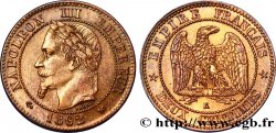Deux centimes Napoléon III, tête laurée 1862 Bordeaux F.108A/7