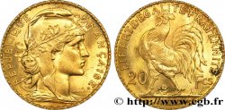 20 francs or Coq, Liberté Égalité Fraternité 1909 Paris F.535/3 VZ60 