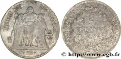 5 francs Union et Force, Union serré, seulement gland extérieur 1798 Lille F.288/92 TB32 