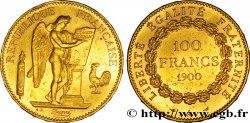 100 francs or Génie, tranche inscrite en relief Dieu protège la France 1900 Paris F.552/13