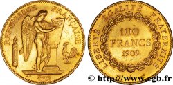 100 francs or Génie, tranche inscrite en relief Liberté Égalité Fraternité 1909 Paris F.553/3 TTB45 
