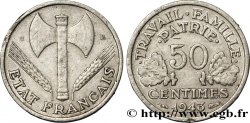 50 centimes Francisque, légère 1943 Beaumont-Le-Roger F.196/3
