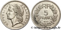 5 francs Lavrillier, nickel 1935  F.336/4 AU59 