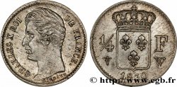 1/4 franc Charles X 1830 Lille F.164/42 AU58 
