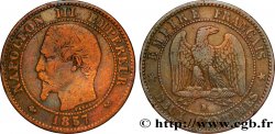 Deux centimes Napoléon III, tête nue 1857 Rouen F.107/45 TB35 