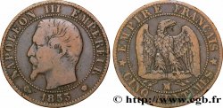 Cinq centimes Napoléon III, tête nue 1855 Marseille F.116/27 VF25 