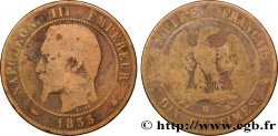 Dix centimes Napoléon III, tête nue 1855 Strasbourg F.133/23