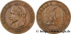 Deux centimes Napoléon III, tête laurée 1861 Paris F.108/1 SS40 