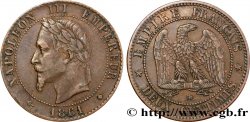 Deux centimes Napoléon III, tête laurée 1861 Strasbourg F.108/2 TTB40 