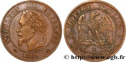 Deux centimes Napoléon III, tête laurée 1861 Bordeaux F.108A/3
