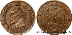 Deux centimes Napoléon III, tête laurée 1862 Strasbourg F.108A/5 TB35 