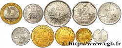 Lot de 10 Monnaies de la Cinquième République n.d. Pessac  TTB/SPL 
