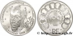 Belle Épreuve 15 écus / 100 francs Jean Monnet 1992 Paris F5.2002 1