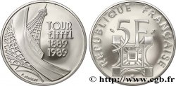 Belle Épreuve argent 5 francs Tour Eiffel 1989 Paris F5.1200 3