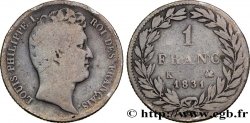1 franc Louis-Philippe, tête nue 1831 Bordeaux F.209/7 TB15 