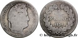 1 franc Louis-Philippe, couronne de chêne 1834 Nantes F.210/38 B8 