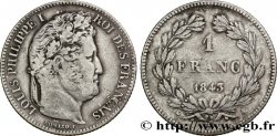 1 franc Louis-Philippe, couronne de chêne 1843 Paris F.210/90 TB35 