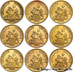 Lot de 9 pièces de 1 franc Chambres de Commerce - - F.218/- TB/TTB 