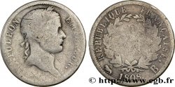 2 francs Napoléon Ier tête laurée, République française 1808 Rouen F.254/5