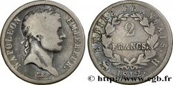 2 francs Napoléon Ier tête laurée, Empire français 1812 Rouen F.255/39