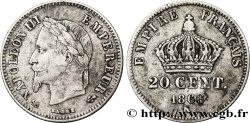 20 centimes Napoléon III, tête laurée, petit module 1866 Bordeaux F.149/6