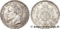 5 francs Napoléon III, tête laurée 1867 Strasbourg F.331/11 TTB50 