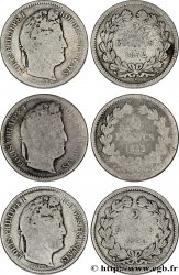 Lot de trois pièces de 2 francs Louis-Philippe - - F.260/-