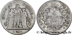 5 francs Union et Force, Union serré, avec glands intérieurs et gland extérieur 1797 Perpignan F.288/12