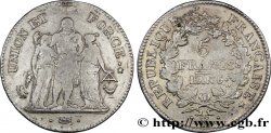 5 francs Union et Force, Union serré, avec glands intérieurs et gland extérieur 1798 Bordeaux F.288/59
